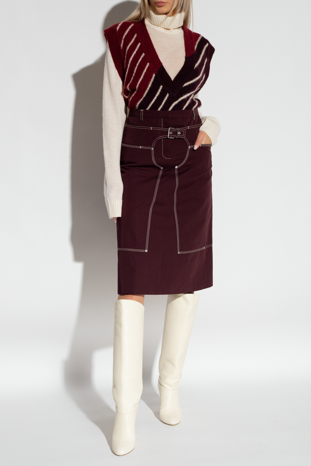 【関税&送料込】Stella Mccartney Burgundy Cotton Skirt stella mccartney x yoshimoto nara stella mccartney t shirt